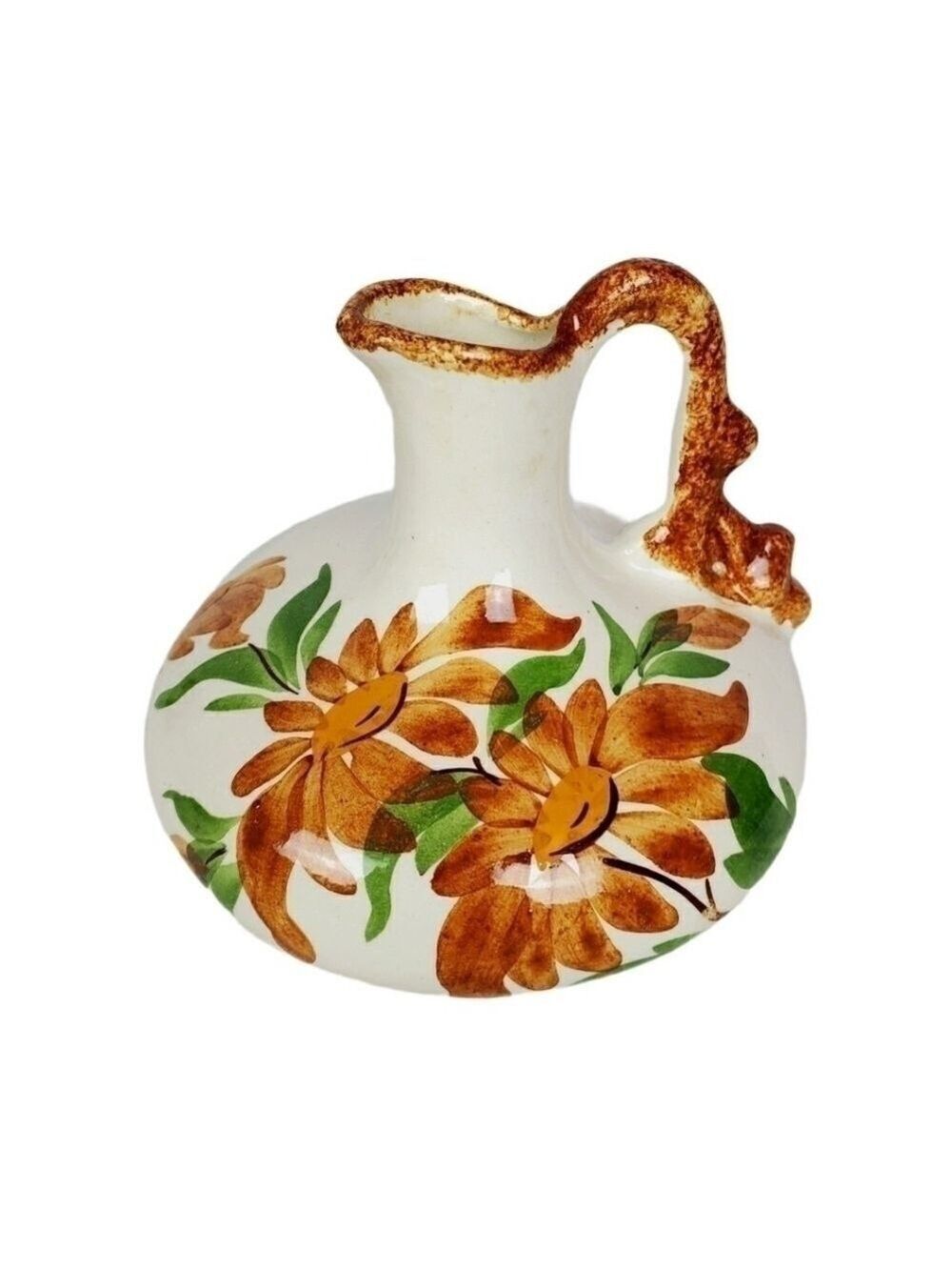Vtg Cash Family Clinchfield small handpainted floral pottery pitcher